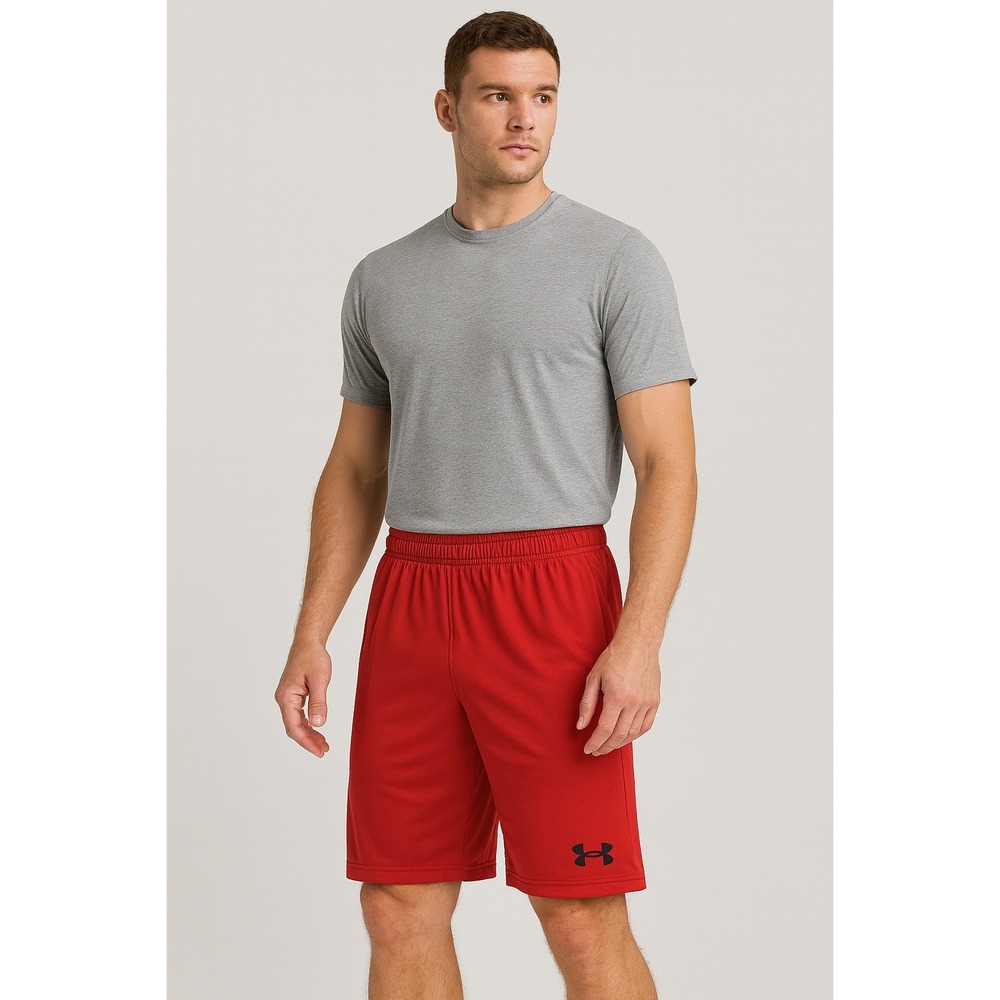 Under Armour Men's Red Athletic Training Shorts Size‎ 2XL Polyester Loose Fit
